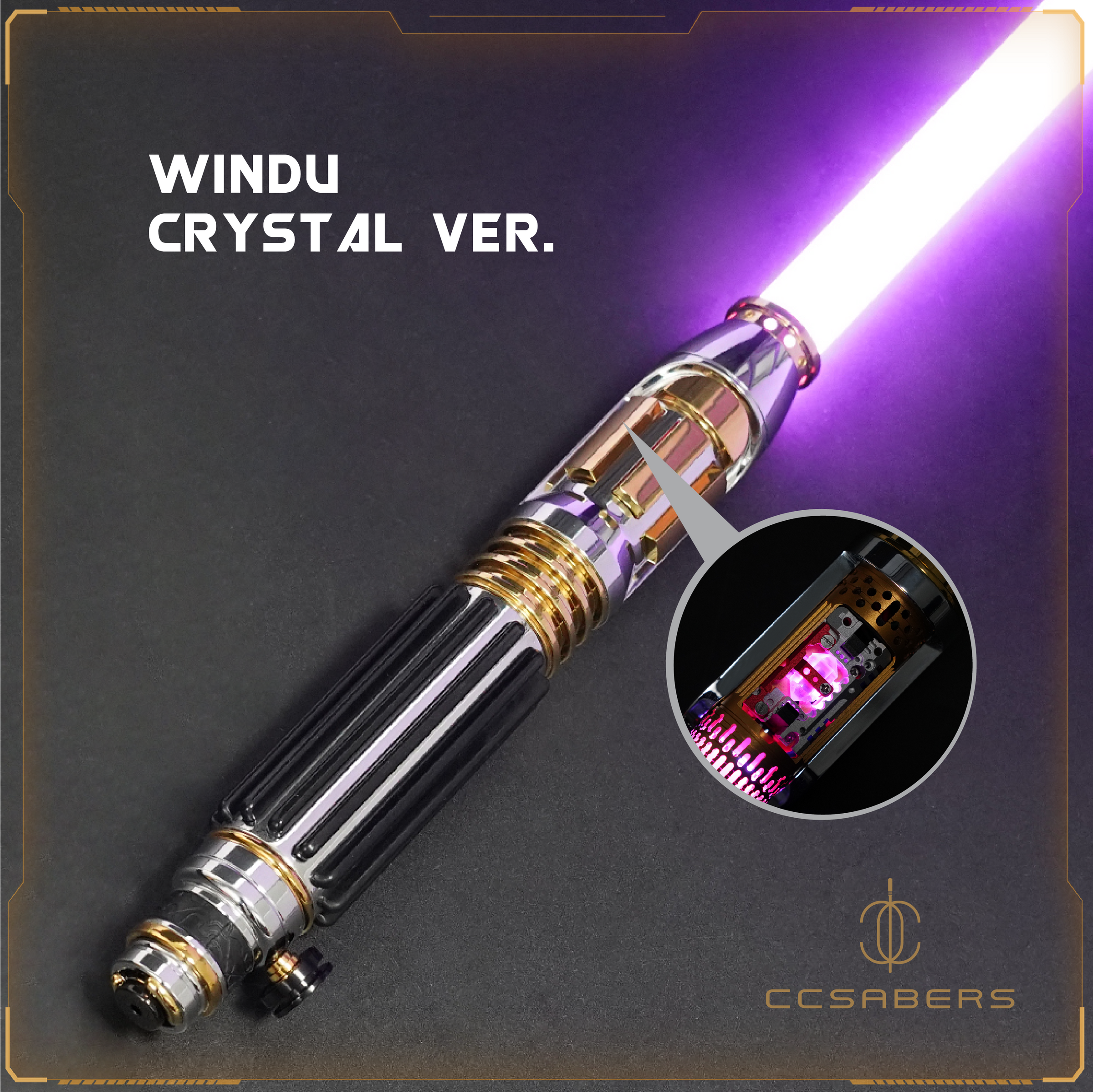 89Sabers Windu Crystal Ver. Neopixel Saber - CCSabers
