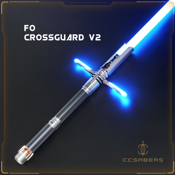 89Sabers FO Crossguard V2 Neopixel hilt – original design mashup combining Fallen Order shell with crossguard blades