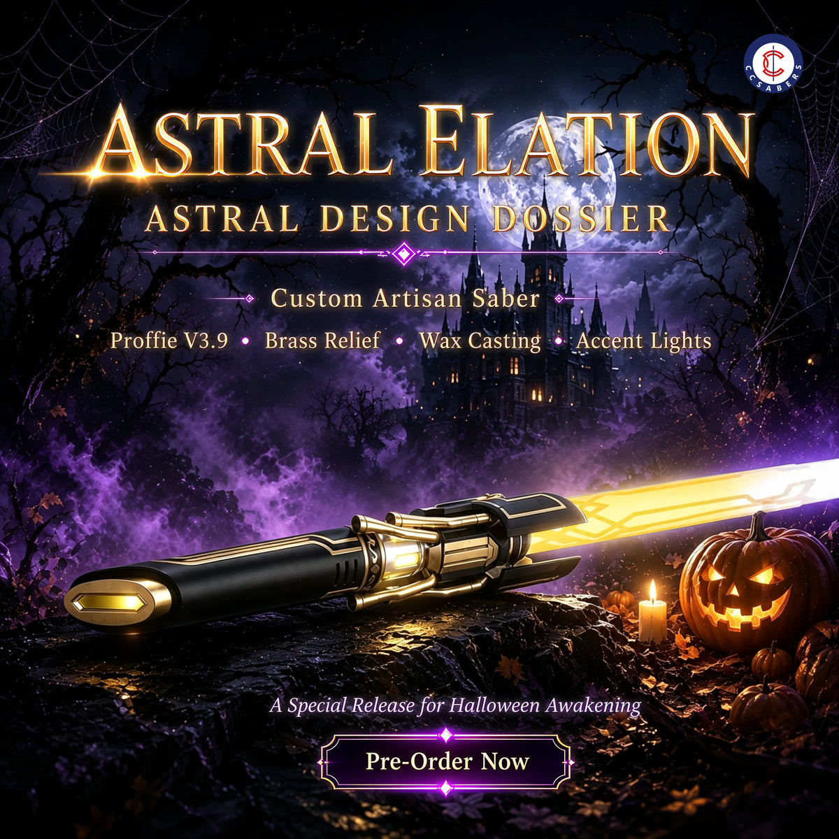 Astral Elation artisan saber Halloween release