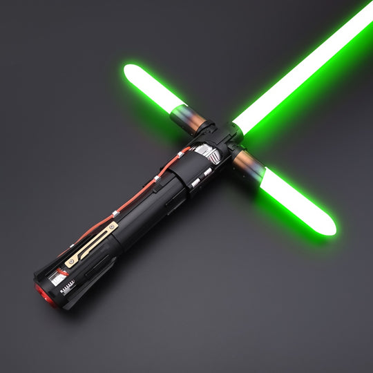 Kylo Saber crossguard hilt with three illuminated green blades